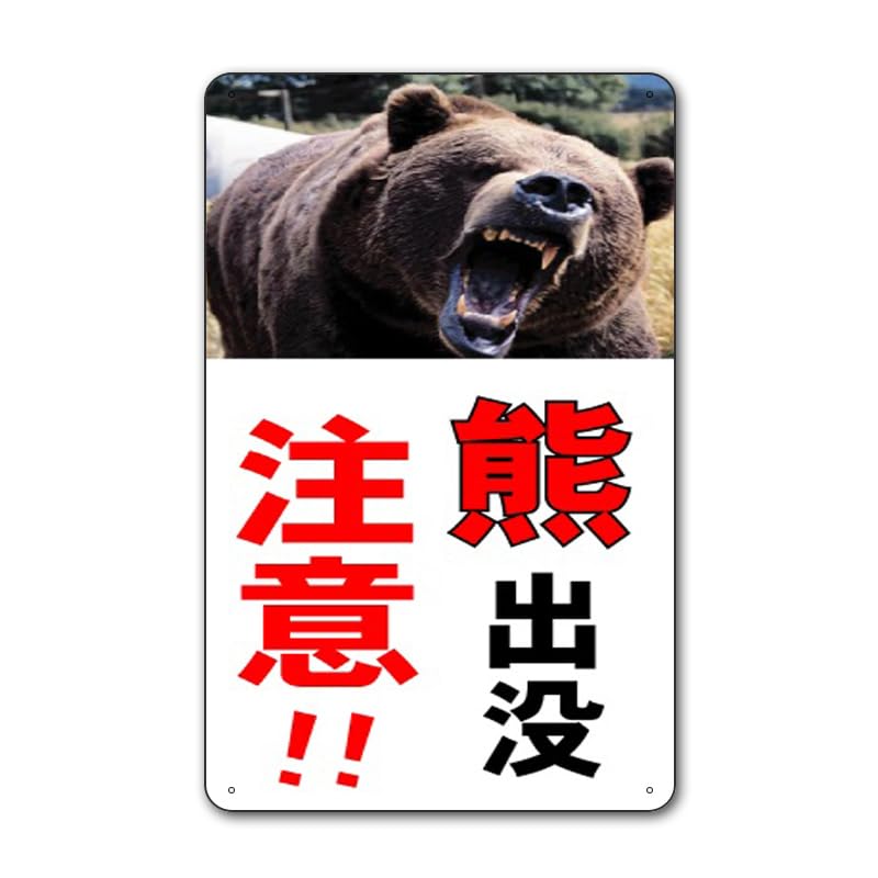 Amazon | 【熊出没注意】熊危険表示板 注意看板 プレート 看板 屋外 Amazon | 【熊出没注意】熊危険表示板 注意看板 プレート 看板 屋外